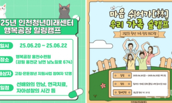 인천시청년미래센터, 고립은둔청년·가족 힐링캠프 운영